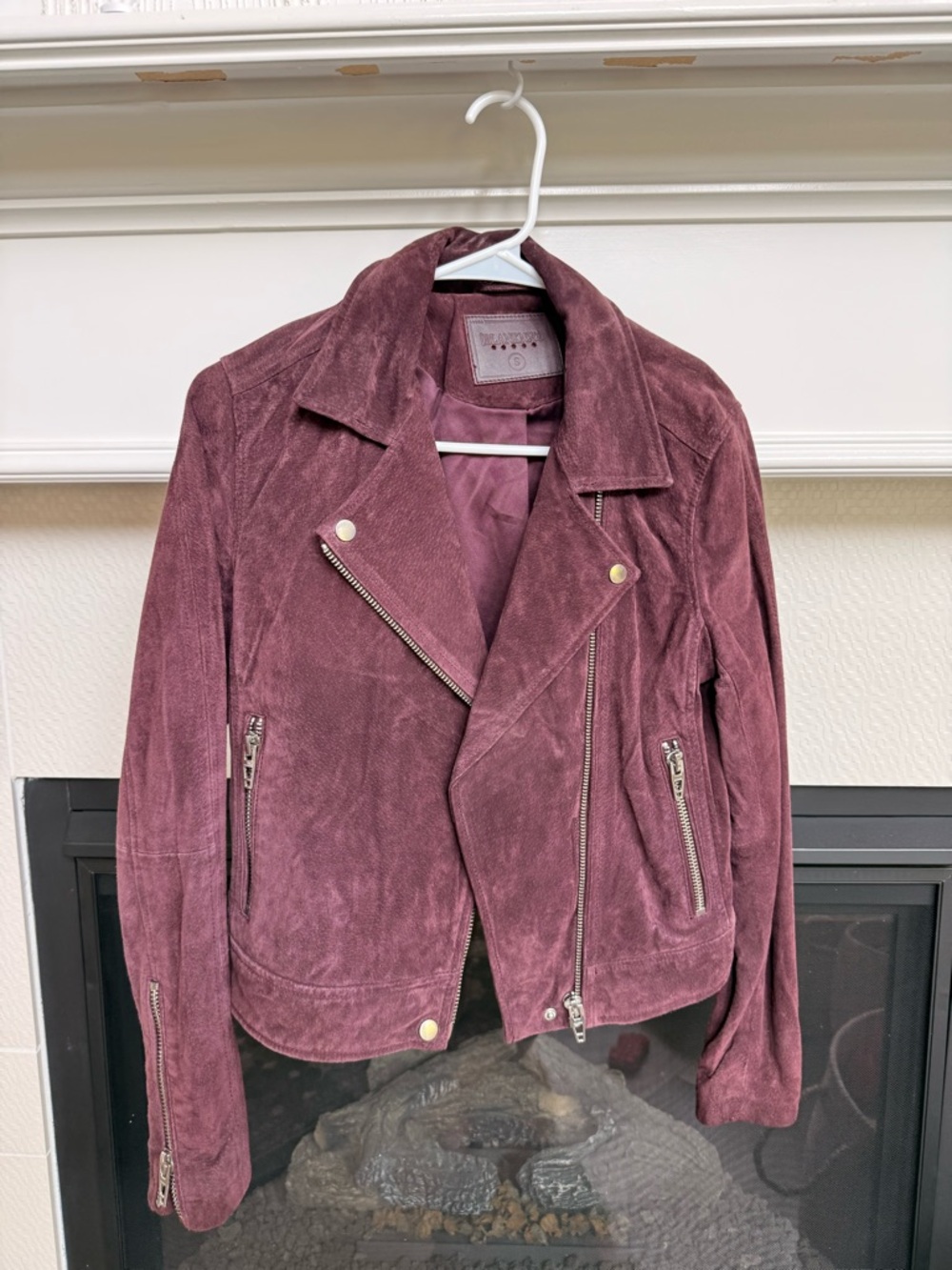 Blank NYC Plum Suede Moto Jacket